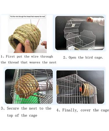 2Pcs Handmade Birdcage Straw Birdhouse for Lucky Birds - Natural Fiber Simulation Nest for Resting and Breeding - Provides Shelter and Hideaway from Predators and Cold Weather - Buy Online on GoSupps.com