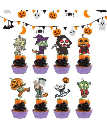 Halloween Cake Toppers Picks Set Halloween Topper - Pumpkin Cake Topper Pumpkin Cupcake Picks Fall Theme Cupcake Decorations for Baking Cups Ewoke - Buy Online on GoSupps.com