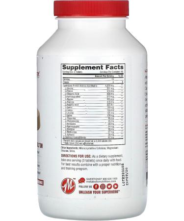 Metabolic Nutrition Amino 4500 Tablets - Maximum Potency Hydrolyzed Amino Acid Complex (180 Tablets) - Boost Muscle Recovery & Performance - International Shipping Available - Buy Online on GoSupps.com