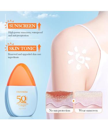 Sun Cream SPF 50 SPF 50 Face Moisturiser Face Sun Cream SPF 50 with Nicotinamide and Collagen Sunscreen SPF 50 Face Protection UVA & UVB & Non Greasy for Sunscreen Black and Prevent Sunburn - Buy Online on GoSupps.com