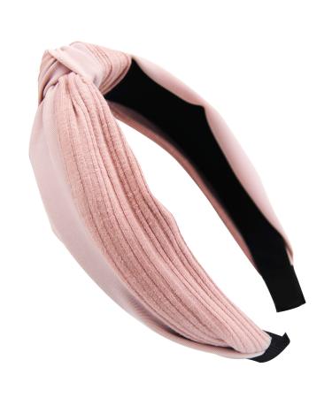 axy Headband with Knot-Vintage-Beautiful Headband Hair Accessories Women's Headband HR34 (Style A - Pink)