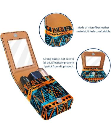 Travel Lipstick Organizer Case - Portable Makeup Bag with Mirror | Flower Africa Boho Design - Buy Online on GoSupps.com
