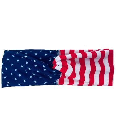 Shimmer Anna Shine Patriotic American Flag Twist Headband | USA Flag Headband - Buy Online on GoSupps.com