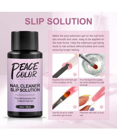 PEACECOLOR Poly Nail Gel Slip Solution 30ML Nail Extension Gel Solution Nail Liquid for Beginners PE1028 - Buy Online on GoSupps.com