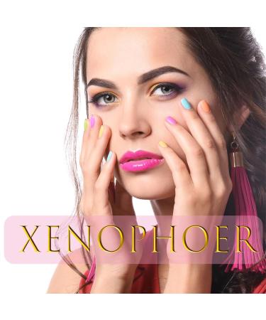 White French Tip Press on Nails - Almond Medium Glue-on Acrylic Nails with Pearls & Bow Designs | 24pcs Glossy False Nails for Women & Girls - Buy Online on GoSupps.com