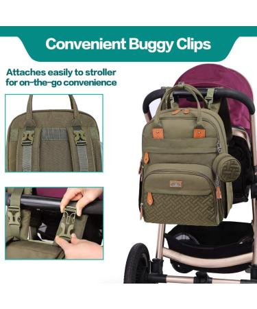 Shop BabbleRoo Baby Diaper Bag/Backpack - Casual Nappy Backpack in Army Green | International Shipping Available - Buy Online on GoSupps.com