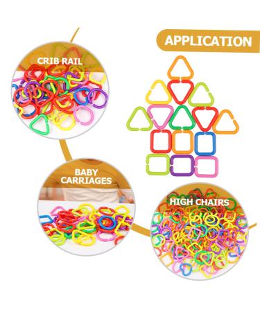 Ibasenice 70 STK Geometric Chain Buckle - Sensory Rings for Toddlers Plastic Links & Baby Toys for Wagons & Seats - Buy Online on GoSupps.com