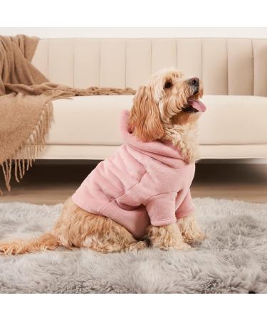 OHS Fleece Dog Hoodie Sherpa Lined Reversible Cosy Pet Clothing - Large Blush Pink - Buy Online on GoSupps.com