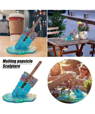 Cosmin Set of 2 Ice Cream Decorations on Stem Melting Ice Cream Ornaments on Stem Ice Cream Statues Summer Cool Ice Cream on Stem Decoration -B - Buy Online on GoSupps.com