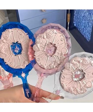 Huazhixiao Moonlight Series Handheld Makeup Mirror - Silver | Professional Beauty Mirror - Buy Online on GoSupps.com