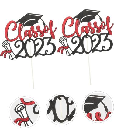 SEWACC 12 Pcs 2023 Graduation Arrangements Graduation Party Decorations Graduation Cake Toppers Congrats Grad 2023 Graduation Dessert Grad Cake Decorations Cupcake Ornaments Flash Plug-in Redx2pcs 16.8X13CMx2pcs - Buy Online on GoSupps.com