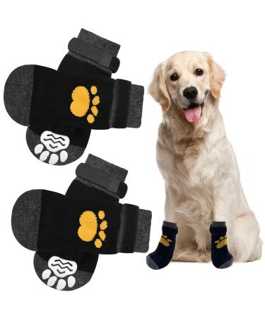 2 Pairs Anti Slip Dog Socks Paws Stop Licking Dog Grip Socks Pet Paw Protector Dog Boots Dog Claw Socks Dog Shoes Dog Slippers with Adjustable Strap for Puppy Dog Indoor Outdoor Hardwood Floor Walking