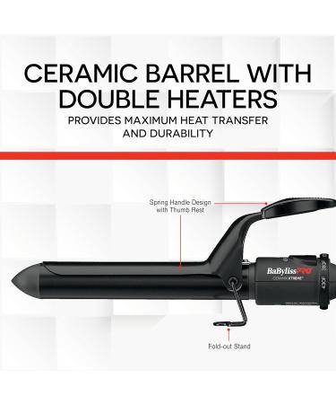 BaBylissPRO Ceramix Xtreme Dual Voltage Ceramic Curling Iron with Far Infrared Heat up to 430 F and Negative Ions Spring Handle 1" (25mm) Curling Iron - Buy Online on GoSupps.com