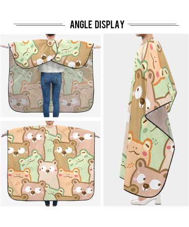 Waterproof Barber Cape - Cartoon Bear & Frog Cheetah Haircut Bib for Men & Women | Unisex Hair Cutting Cape - Buy Online on GoSupps.com