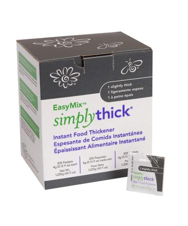 SimplyThick EasyMix | 300 Count of 4g Individual Packets | Gel Thickener for those with Dysphagia & Swallowing Disorders | Creates An IDDSI Level 1 - Slightly Thick Consistency