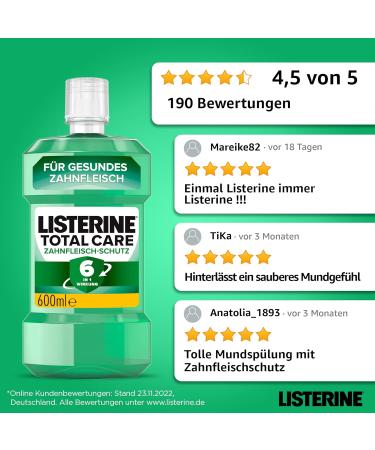 Buy Listerine Antibacterial Mouthwash - Total Care Gum Protection 6-in-1 New Formula 600ml - International Shipping Available - Buy Online on GoSupps.com
