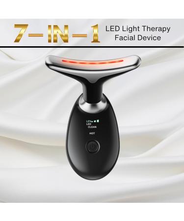 7 Color Face & Neck Massager - Anti-Wrinkle Facial Device (Black) for Glowing Skin | Shop Internationally - Buy Online on GoSupps.com