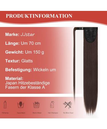 Buy JJstar 70 cm Long Straight Dark Brown Ponytail Hairpiece - Premium Synthetic Hair Extensions for Women & Girls - Buy Online on GoSupps.com