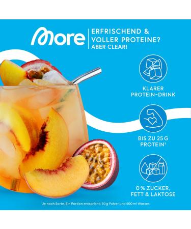 MORE NUTRITION Clear Whey Peach Passionfruit Ice Tea 2x600g - Buy Now for International Shipping! - Buy Online on GoSupps.com