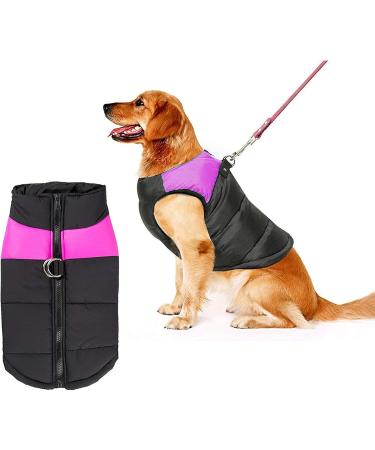 Shinmax Waterproof Winter Dog Coat - Warm Jacket for Small Medium & Large Dogs | Padded Vest with Breast Protection in 2XL Pink - Buy Online on GoSupps.com