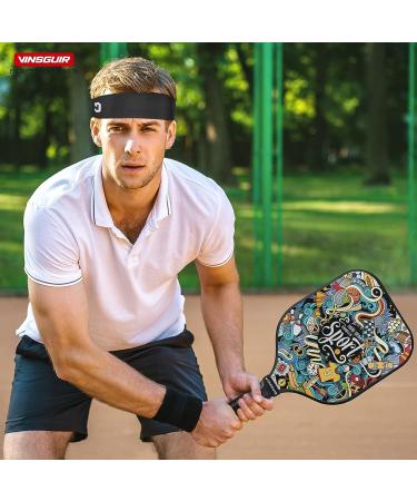 Vinsguir Athletic Men's Headband 4 Pack - Sweat Wicking Sports Headbands for Running, Gym, Tennis, Basketball - Unisex Hairband in Black/Khaki/Gray/Green - Buy Online on GoSupps.com