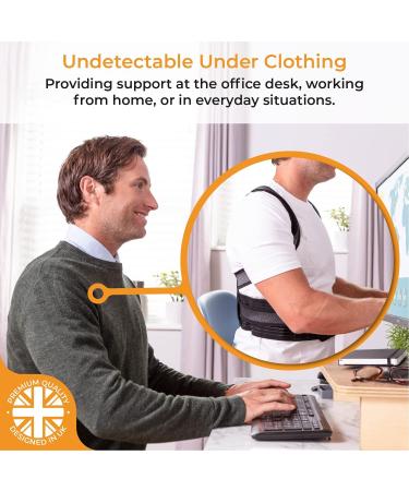LyfeFocus S1 Premium Breathable Back Posture Corrector - Upper Back Support Brace for Men & Women - Effective Pain Relief - Black Small - Buy Online on GoSupps.com
