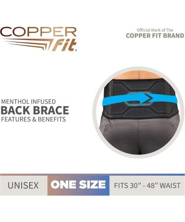 Copper Fit ICE Adjustable Compression Back Brace with Menthol Infusion - Black | Unisex - Buy Online on GoSupps.com