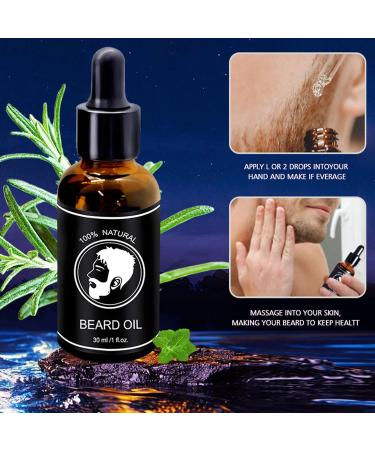 Men's Beard Oil Men's Beard Oil Kit Beard Oil 30 ml + Beard Balm 60 g Men's Beard Oil Fast Growth Care for Men Promotes Growth Softens and Moisturizes - Buy Online on GoSupps.com