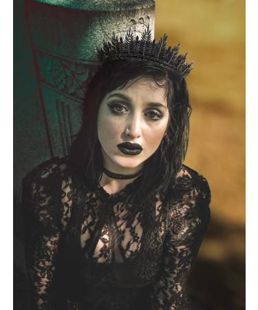 SWEETV Gothic Black Tiara for Women - Costume Headpiece for Wedding, Birthday, Halloween Cosplay - Buy Online on GoSupps.com