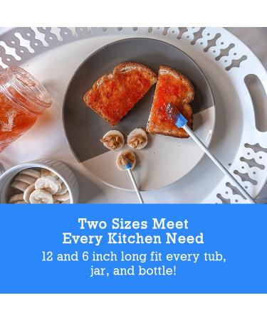 Spatty Daddy Kitchen Spatula Set - 6 & 12 Inch Blue - Made by Shark Tank Mom - Scrapes Last Drop From Jars - Ideal for Ketchup, Peanut Butter, & Icing - Perfect for Spreading & Mixing - Great Gifts for Cooks, Grandma - Stocking Stuffers - Buy Online on GoSupps.com