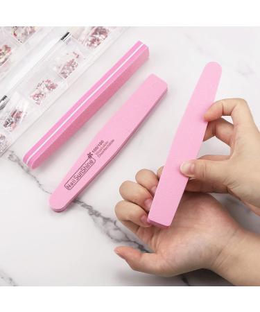 35 Count Professional Nail Files & Buffers - 100/180 Grits Emery Boards for Gel & Acrylic Nails - Washable Buffing Blocks in Pink - Buy Online on GoSupps.com