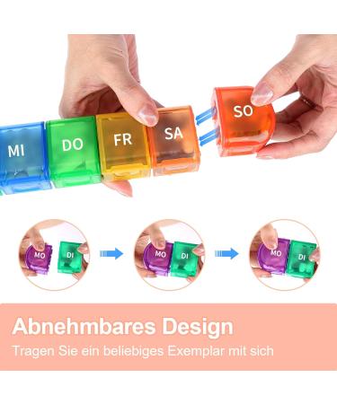 Tablet Box 7 Days - 2 Tablets Per Compartment Moisture-Resistant Medication Organizer - Portable Rainbow Design - Buy Online on GoSupps.com