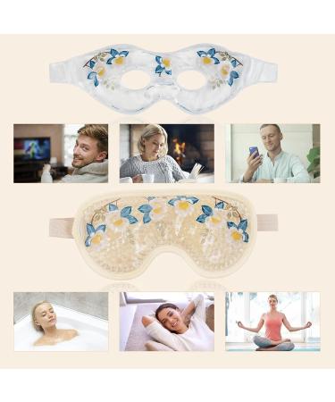 Camellia Cooling Gel Eye Mask Set - Reusable Cold/Hot Compress for Puffiness, Migraine, Dark Circles - 4 PCS - Buy Online on GoSupps.com