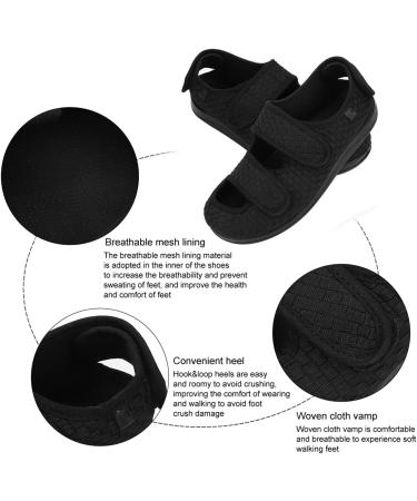 KXSM Unisex Diabetic Slippers - Adjustable Edema Swollen Slippers for Bunions and Hammer Toes - Lightweight Extra Wide Sandals - Black 41 - Buy Online on GoSupps.com