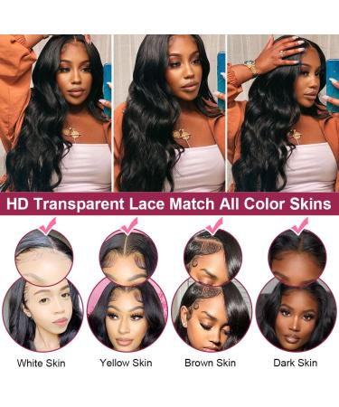 24 Inch Brazilian Body Wave HD Lace Front Wig - 100% Human Hair - Transparent Lace - Pre Plucked Hairline - Natural Color - Buy Online on GoSupps.com