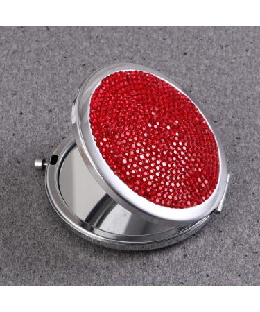 Minkissy 1pc Small Mirror Crystal Mirror Compact Cosmetic Mirror Double Side Mirror Pocket Mirror for Women Small Compact Mirror Circle Mirrors Makeup Mirror Mini Beauty Mirror Travel Red - Buy Online on GoSupps.com