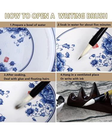 Huakaile Chinese Writing Brushes Set with Bamboo Holder - Traditional Calligraphy and Painting Ink Brushes (Large, Medium, Small) - Buy Online on GoSupps.com