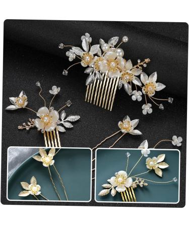 Angoily 2 Sets Hair Accessories Flower Decor Bridal Hair Pin Hair Decor Wedding Decor Bride Headpieces for Wedding Bridal Headpiece Flower Headpiece Zinc Alloy Pearl Women's Comb - Buy Online on GoSupps.com