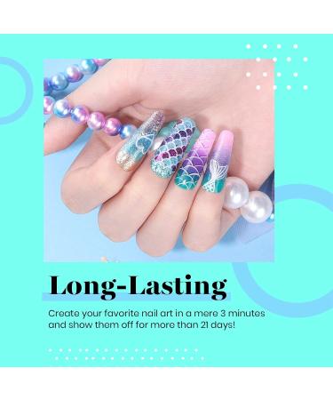 Beetles Mermaid Mantra 20-Color Gel Nail Polish Set with Glitter Soak-Off Shades - Includes Gel Base, Top Coat, Nail Brushes, and Mermaid Stickers - Buy Online on GoSupps.com