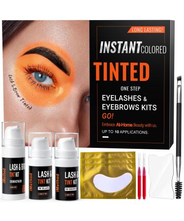 iMethod Eyelash and Eyebrow Tint Kit - Lash and Brow Tint Kit At Home Eye Brow Dye Professional Instant Salon Result Perfect with Lamination Kit Vegan Cruelty Free Black and Brown 01 Black and Brown