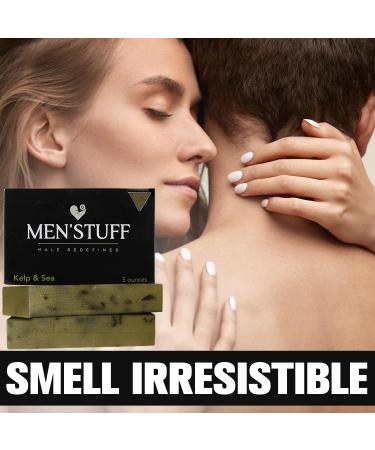 Kobochon Men'Stuff Natural Body Wash Bar Soap for Men - Kelp & Sea Soap with Organic Oils and Mineral Salts - 5 oz - Buy Online on GoSupps.com