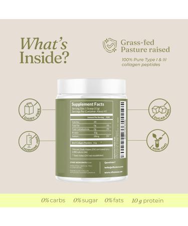Hydrolyzed Collagen Peptides Powder - 100% Pure Grass Fed & Unflavored for Women & Men for Healthy Bones Joints Hair & Skin Colageno Hidrolizado en Polvo Piel Cabello y Articulaciones - Buy Online on GoSupps.com