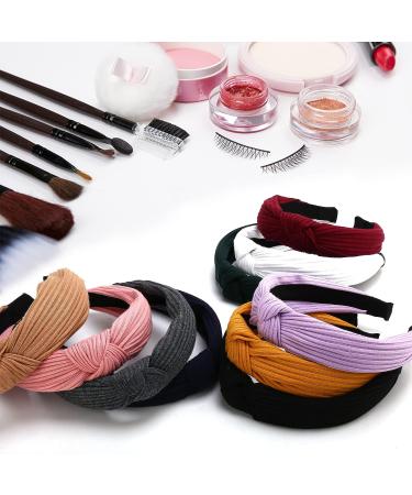 Ouskr 10 Pcs Wide Knotted Headband for Women - Fashion Knot Headbands for Non-slip Cross Turban - Cute Hair Accessories - Buy Online on GoSupps.com