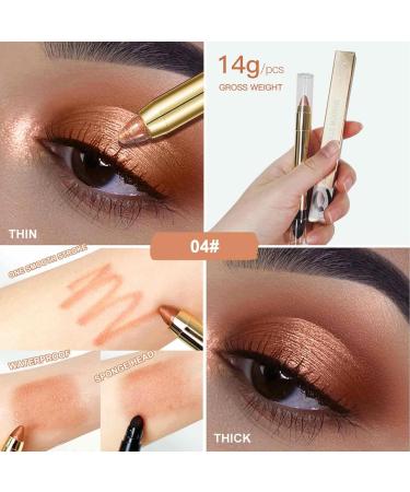 Glitter Eyeshadow | Waterproof Double Ends Eye Shadow Pencil Crayon - Long Lasting Shimmer Cream Eyeshadow Pencil Crayon for Favor 4# - Buy Online on GoSupps.com