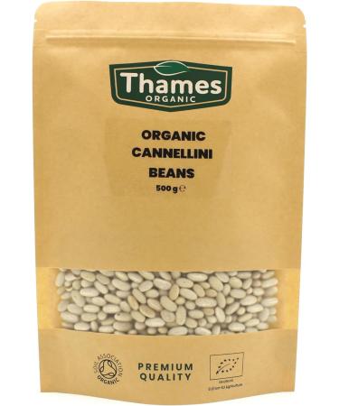 Organic Cannellini Beans 1kg - High Fibre High Protein No Additives No Preservatives Raw Vegan GMO-Free - Nutritious and Flavorful - Great for Soups Salads and Casseroles - Thames Organic - Buy Online on GoSupps.com
