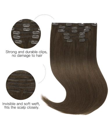 Hotbanana Clip In Extensions | Real Hair Chocolate Brown 50cm | 120g 7-Piece Remy Hair Extensions for Volume & Length - Buy Online on GoSupps.com