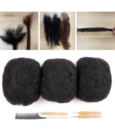 AIXI 100% Real Human Hair Afro Kinkys Bulk 6 Inch 3 Packs 150G for Dreadlock Extensions - Handmade, Permanent, Can Be Dyed and Bleached - Free Needles and Comb Included - Buy Online on GoSupps.com