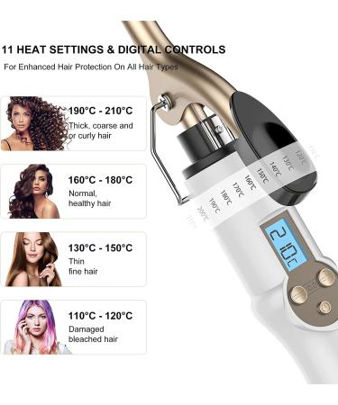 AIMERVO 9MM Curling Wand: Afro Tight Curls 3/8 Inch Thin Curling Iron with LCD Display | 11 Heat Settings 110-210 C | Tourmaline Ceramic Barrel | 30-Second Heat-Up | For all Hair Types - Buy Online on GoSupps.com