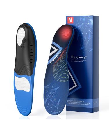 Plantar Fasciitis Pain Relief Feet Insoles Orthotics Arch Support Insoles with Motion Control Shoe Inserts Work Boot Flat Feet Comfortable for Men and Women Improve Balance, M M (Men 9-10.5/Women 10-11.5) Dark Blue