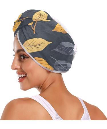 Eco Print Autumn Leaves Hair Towel 2 Pack | Super Absorbent Quick Dry Hair Turbans for Women & Girls - Buy Online on GoSupps.com
